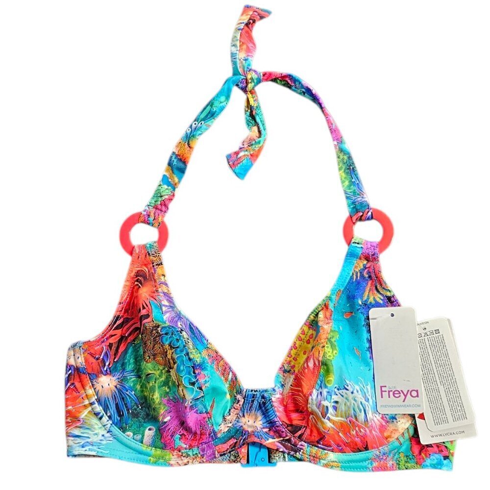 Freya Under The Sea Triangle Underwire Bikini Top, Unpadded, Resort, Size 32DD